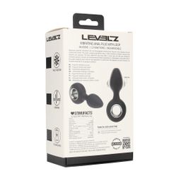 Levelz by shots Vibrerende Siliconen Anale Plug met Lus - Zwart (8714273067333)