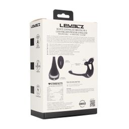 Levelz by shots Afstandsbediening Vibrerende Siliconen Tri O Cockring met Prostaatstimulator - Zwart (8714273067791)