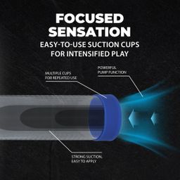 Pumped by shots HyperPump - Oplaadbare Penis Pomp - Metallic Blauw (8714273059499)