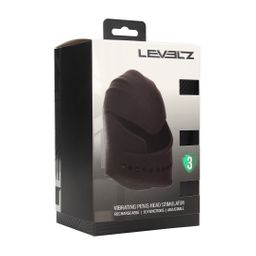 Levelz by shots Verstelbare Vibrerende Siliconen Penis Hoofd Stimulator - Zwart (8714273067579)