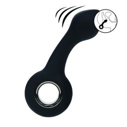 Levelz by shots Vibrerende Bulb Silicone Prostaat Massager met Lus - Zwart (8714273067371)