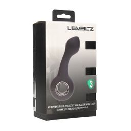Levelz by shots Vibrerende Bulb Silicone Prostaat Massager met Lus - Zwart (8714273067371)