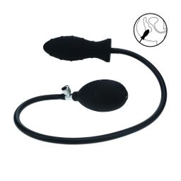 Levelz by shots Geribbelde Opblaasbare Siliconen Anale Plug - Zwart (8714273068309)