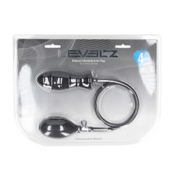 Levelz by shots Geribbelde Opblaasbare Siliconen Anale Plug - Zwart (8714273068309)