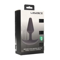 Levelz by shots Classic Vibrerende Silicone Anale Plug - M - Zwart (8714273067418)