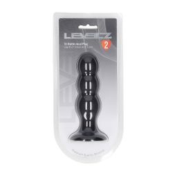 Levelz by shots Tri Rattle Liquid Silicone Anale Plug - L - Zwart (8714273065407)