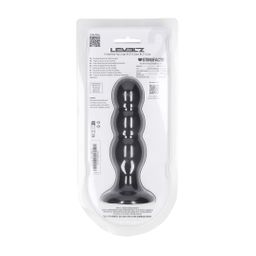 Levelz by shots Tri Rattle Liquid Silicone Anale Plug - L - Zwart (8714273065407)