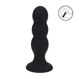 Levelz by shots Tri Rattle Liquid Silicone Anale Plug - L - Zwart (8714273065407)