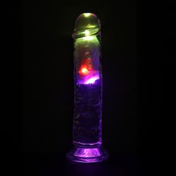 Realrock by shots LED Vibrating Straight Cock - 8 / 20 cm - Transparent (8714273059642)