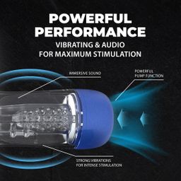 Pumped by shots SonicPull - Zuig- en Trillingsmasturbator Pomp - Multimedia Verbeterd - Metallic Blauw (8714273061423)