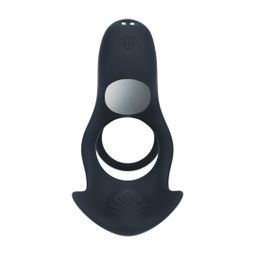 Levelz by shots Drievoudige Motor Vibrerende Siliconen Cockring - Zwart (8714273067715)