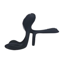 Levelz by shots Drievoudige Motor Vibrerende Siliconen Cockring - Zwart (8714273067715)