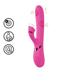 Vive by shots Fiore - G-Spot Air Wave Vibrerende en Kloppende Flared Clitorale Stimulator - Roze (8714273059048)