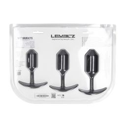Levelz by shots Siliconen Gewogen Anale Plug Trainingsset van 3 - Zwart (8714273064585)