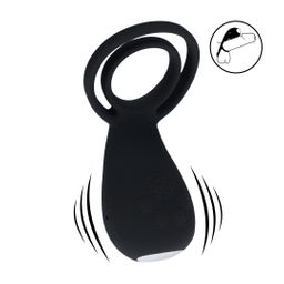 Levelz by shots Vibrerende Cock- en Ballring met Pootstimulator - Zwart (8714273067272)