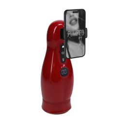 Pumped by shots Virtuo - Suction and Vibration Masturbator Pump with Phone Attachment - Metallic Red (8714273061409)