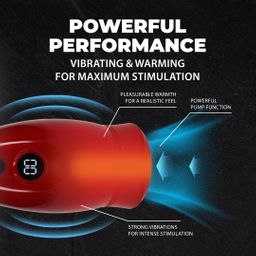 Pumped by shots Virtuo - Suction and Vibration Masturbator Pump with Phone Attachment - Metallic Red (8714273061409)