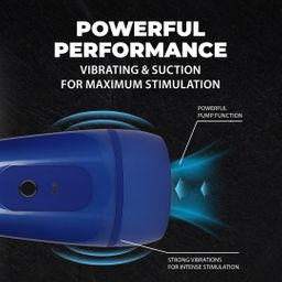 Pumped by shots Pulsar - Negative Pressure Suction and Vibration Masturbator Pump - Metallic Blue (8714273061478)