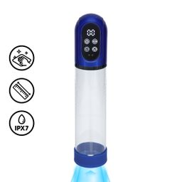 Pumped by shots Engage - Automatische Waterdichte Penis Pomp en Masturbator - Metallic Blauw (8714273059512)