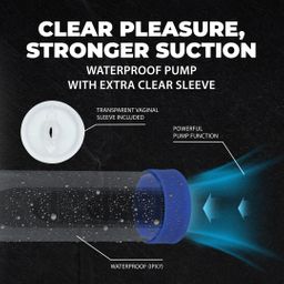 Pumped by shots Engage - Automatische Waterdichte Penis Pomp en Masturbator - Metallic Blauw (8714273059512)