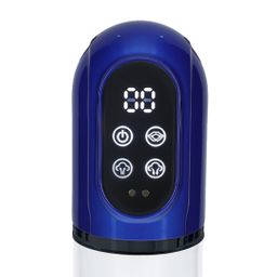 Pumped by shots Engage - Automatische Waterdichte Penis Pomp en Masturbator - Metallic Blauw (8714273059512)