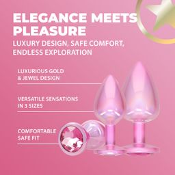 Ouch! by shots Paris Collection - Metalen Anale Plug Set - Roze (8714273061751)