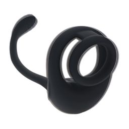 Levelz by shots Dubbele Motor Siliconen Cockring met Prostaat Stimulator - Zwart (8714273067852)