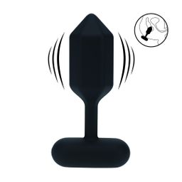 Levelz by shots Hexagonale Vibrerende Silicone Anale Plug - S - Zwart (8714273067470)