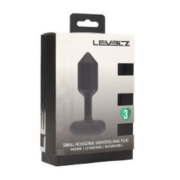 Levelz by shots Hexagonale Vibrerende Silicone Anale Plug - S - Zwart (8714273067470)
