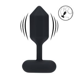 Levelz by shots Hexagonale Vibrerende Siliconen Anale Plug - L - Zwart (8714273067517)