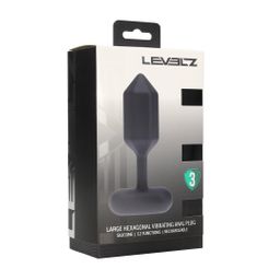 Levelz by shots Hexagonale Vibrerende Siliconen Anale Plug - L - Zwart (8714273067517)