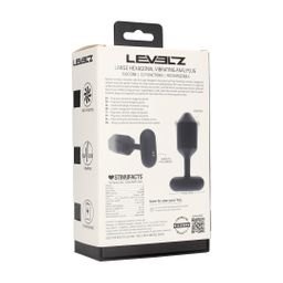 Levelz by shots Hexagonale Vibrerende Siliconen Anale Plug - L - Zwart (8714273067517)