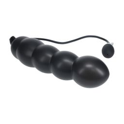 Levelz by shots Kralen Opblaasbare Siliconen Anale Plug - Zwart (8714273068354)