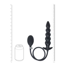 Levelz by shots Kralen Opblaasbare Siliconen Anale Plug - Zwart (8714273068354)