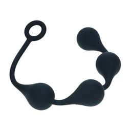 Levelz by shots Waterdrop Siliconen Anale Ballen - L - 40mm - Zwart (8714273069832)