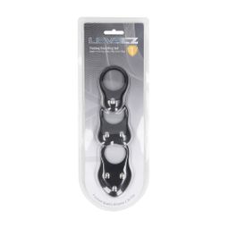 Levelz by shots Siliconen Trainings Cockring Set van 3 - S/M/L - Zwart (8714273063854)