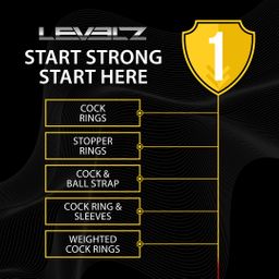 Levelz by shots Siliconen Trainings Cockring Set van 3 - S/M/L - Zwart (8714273063854)