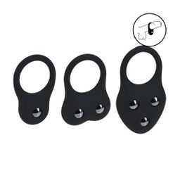 Levelz by shots Siliconen Trainings Cockring Set van 3 - S/M/L - Zwart (8714273063854)