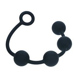 Levelz by shots Ronde Siliconen Anale Ballen - L - 40mm - Zwart (8714273068378)