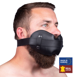 Red leather Leren Gag - Zwart (3662811297030)