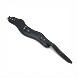 Red leather Leren Halsband - Zwart (3701019810570)