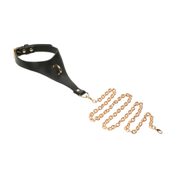 Xr brands Captivate - Halsband met Lichaamsketting - Zwart/Goud (848518058553)