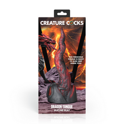 Xr brands Dragon Tongue - Siliconen Dildo - Rood/Zwart (848518056559)