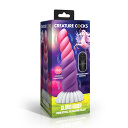 Xr brands Cloud Rider - Vibrerende Eenhoorn Siliconen Dildo - Paars/Roze (848518058331)