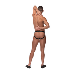 Male power Cockring Jock met Zwarte Cockring - S/M - Bordeau (845830095891)
