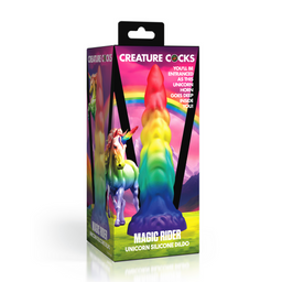 Xr brands Magic Rider - Eenhoorn Silicone Dildo - Regenboog (848518057938)