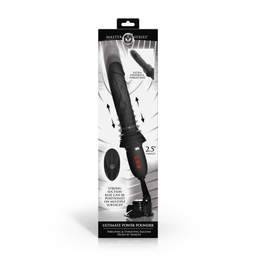 Xr brands Ultimate Power Pounder - Vibrerende en Duwende Siliconen Dildo met Afstandsbediening - Zwart (848518057464)