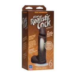 Doc johnson Realistische Cock met Ballen - Verwijderbare VacULock Zuignap - ULTRASKYN - 6 / 16,5 cm - Chocolade (782421014292)