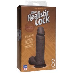Doc johnson Realistische Cock met Ballen - Verwijderbare VacULock Zuignap - ULTRASKYN - 8 / 21 cm - Chocolade (782421014308)