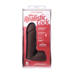 Doc johnson Realistische Cock met Ballen - Verwijderbare VacULock Zuignap - ULTRASKYN - 6 / 16,5 cm - Chocolade (782421014292)